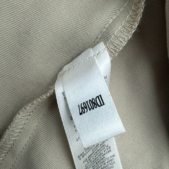 CHICO'S | 2 Large Draped Long Vest Cardigan Lightweight Tan Khaki Pockets Ruffle - Picture 6 of 12